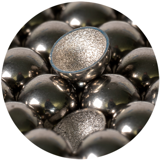 Hollow hard metal balls – hard yet light